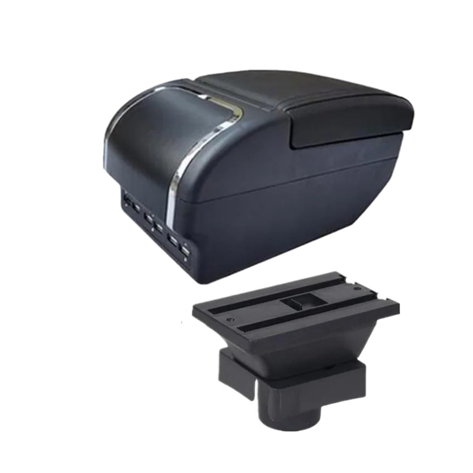 UMDJJU For Citroen For C4 Hatchback 2004-2011 Car Armrest Box Storage USB Port Retrofit Accessories Car Centre Console Armrest Box(E black line 9USB)