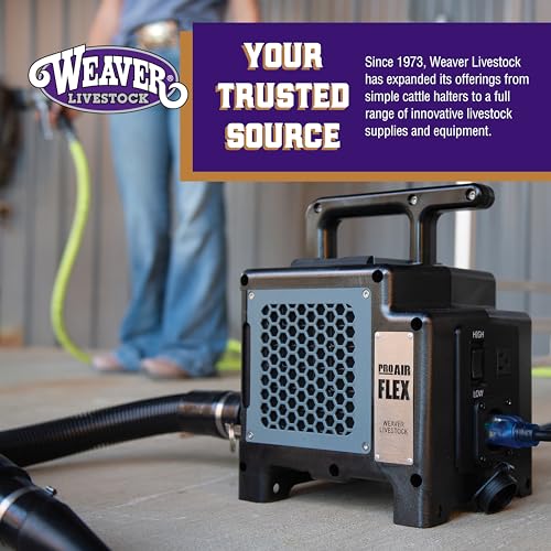 Weaver Livestock ProAir Livestock Blower, Robust Double Dryer System, Lightweight Compact Cooling Electric Blowers for Cows, Sheep, Goats and More