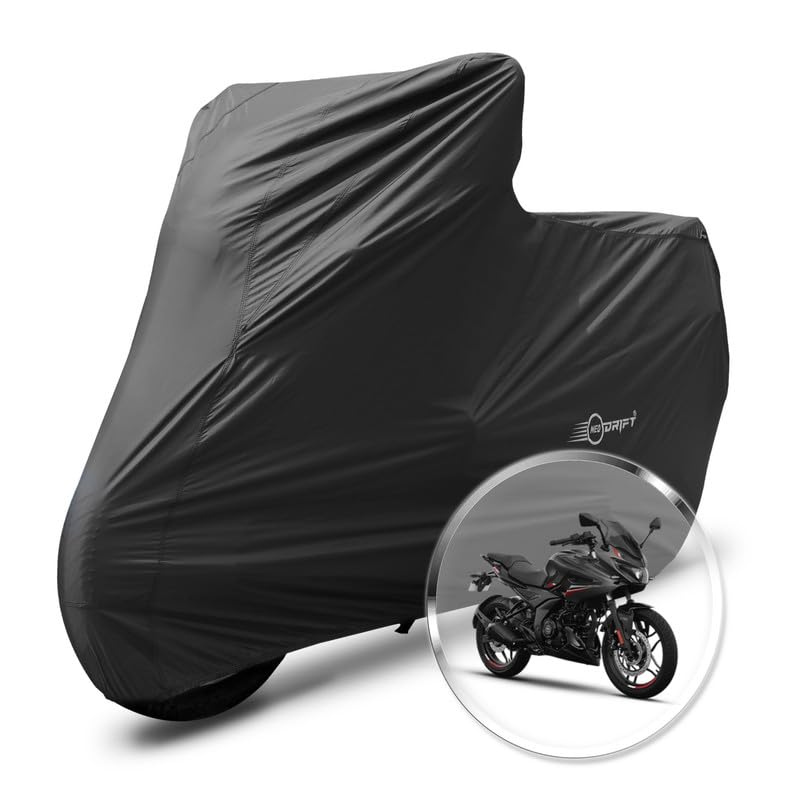 Image of Neodrift 'NeoMax' Bike Cover for Bajaj Pulsar F250 (All-Weather Motorcycle Protection, Water & UV Resistant, Dustproof, Windproof) (Color-Black)
