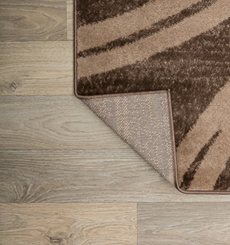 Rugshop Modern Wavy Circles Design Area Rug 9' x 12' Brown