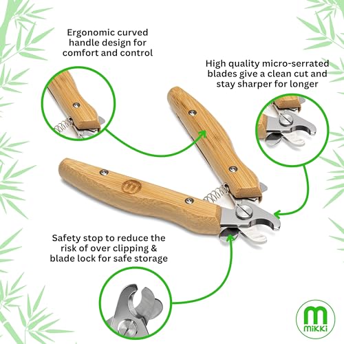 Mikki Bamboo Claw Clipper For Dogs & Cats, With Safety Stop to Reduce Risk of Over Clipping - Image 4