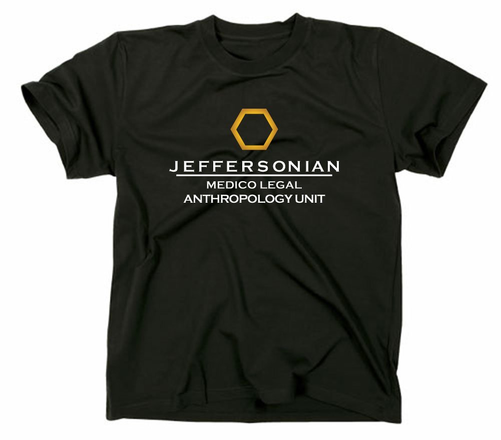 Styletex23 Men's Black Bones Jeffersonian Institut T-Shirt, M