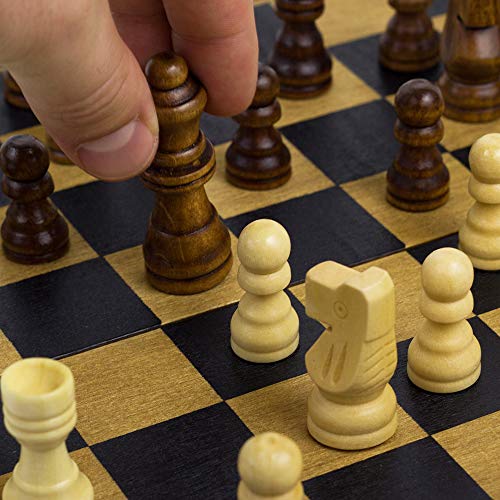 Échecs en bois de qualité signés Professor Puzzle avec pièces soignées - 4