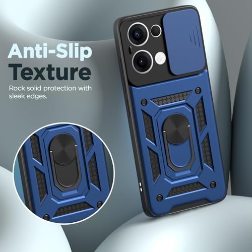Image of AIBEX Back Cover for Oppo K13 5G | D10 Tough Armor Case | Sliding Camera Shield | 360 Protection | Kickstand Ring Holder | Military-Grade Shockproof Bumper Case