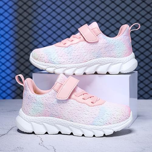 Sneakers for Girls Lightweight Breathable Lace Up Running Shoes Adjustable Strappy Non-Slip Athletic Tennis Shoes4