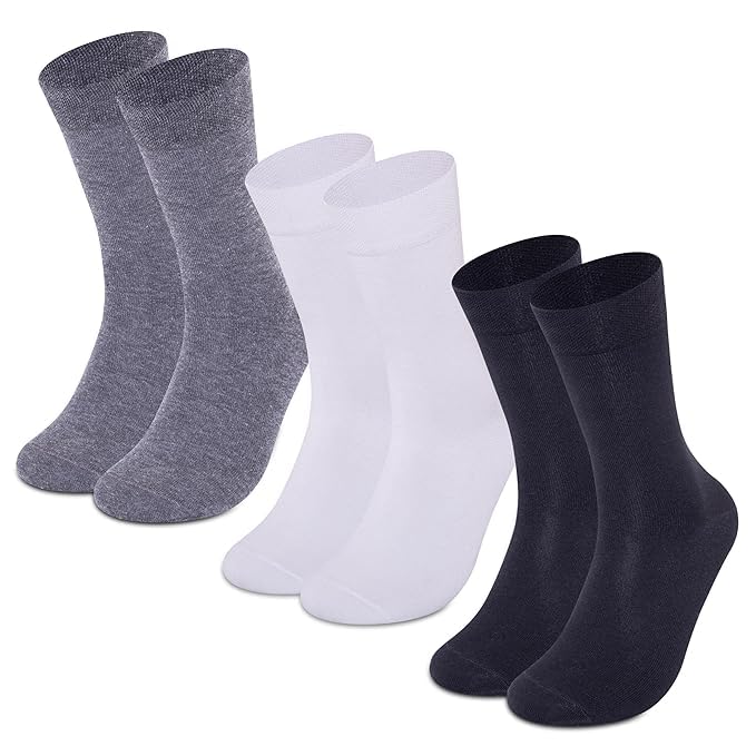 Image of SANDHA socks for men full length Men's Cotton Heel & Toe for Durability. Ideal for Regular, Business & Office Use - Pack of 3, Free Size