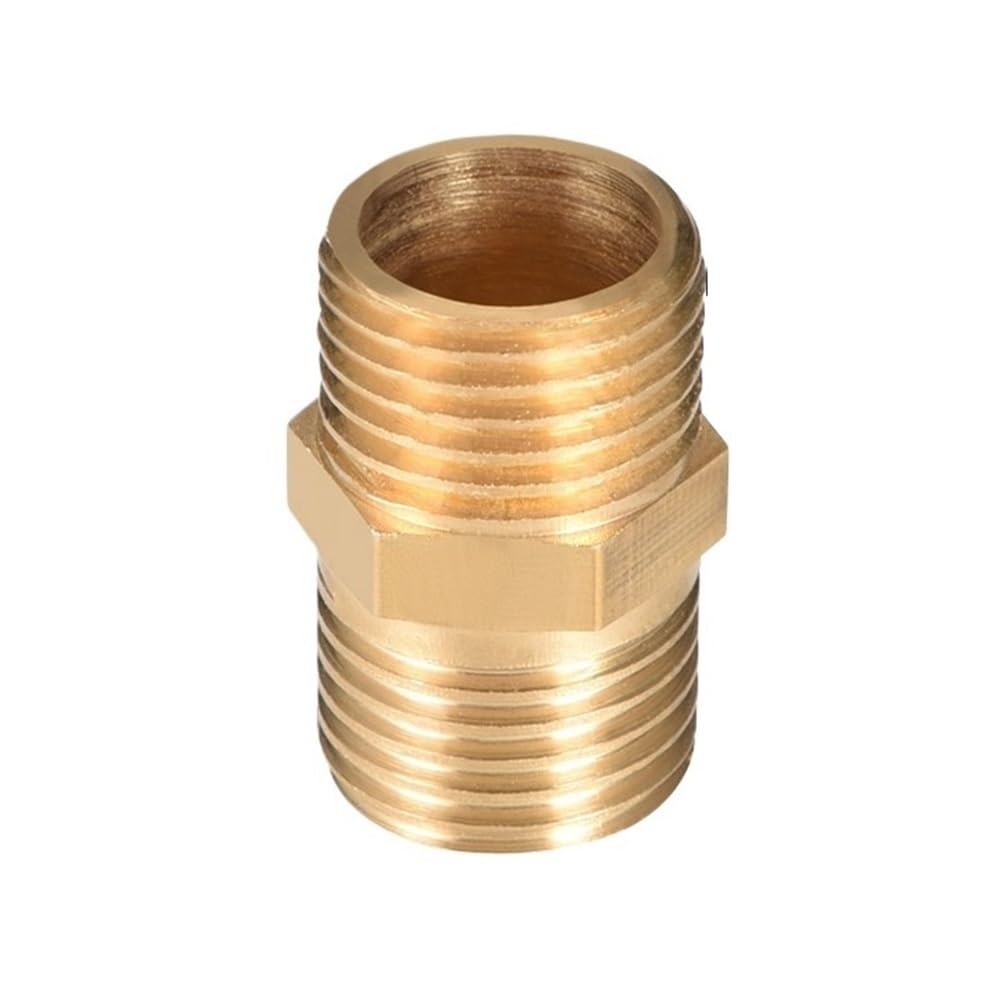 Samlng Men's One Color 1Pc Brass Pipe Hex Fitting Adapter, Nipple Connector Quick-Connect Plumbing Tube Joiner(1/4X1/4In)