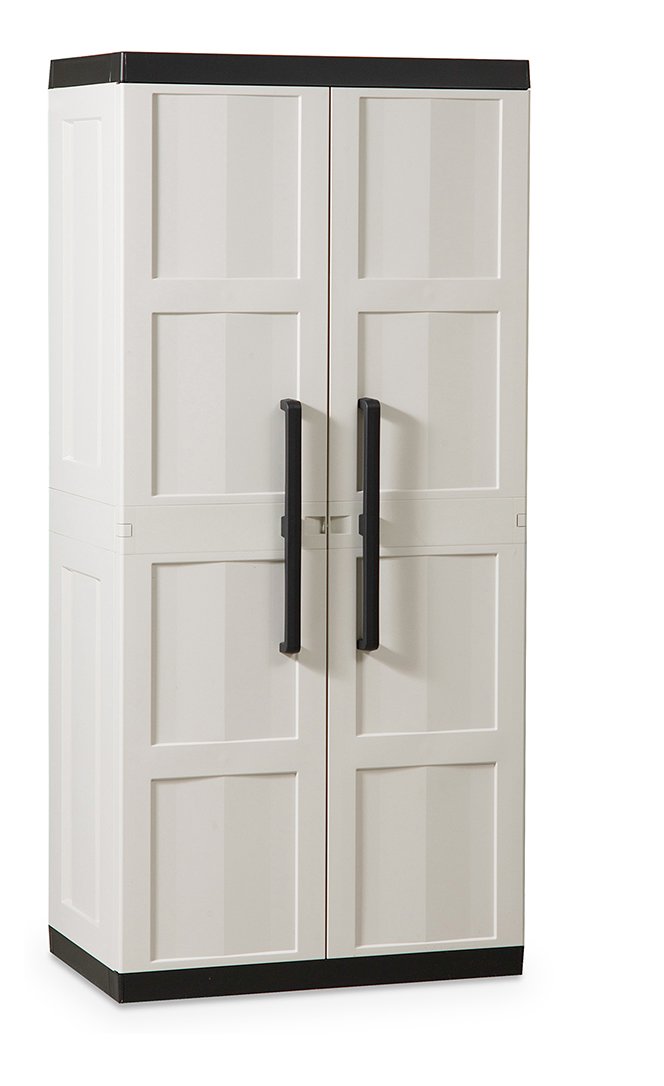 TOOMAX 188 x 90 x 54 cm Comfort Line bardzo duża jednostka do przechowywania z 2 drzwiami/4 regulowanymi półkami - szary/czarny