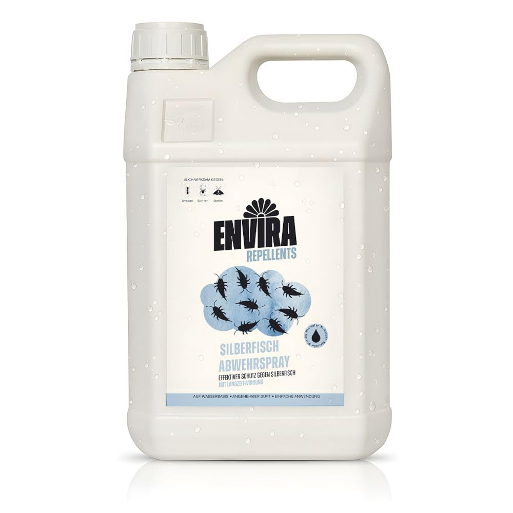 Envira Silberfischspray 5 Liter - wirksam gegen Silberfische & Papierfische | Silberfisch Spray & Mittel gegen Papierfischchen - hochwirksam, Alternative zu Falle & Köderdose, geruchsarm