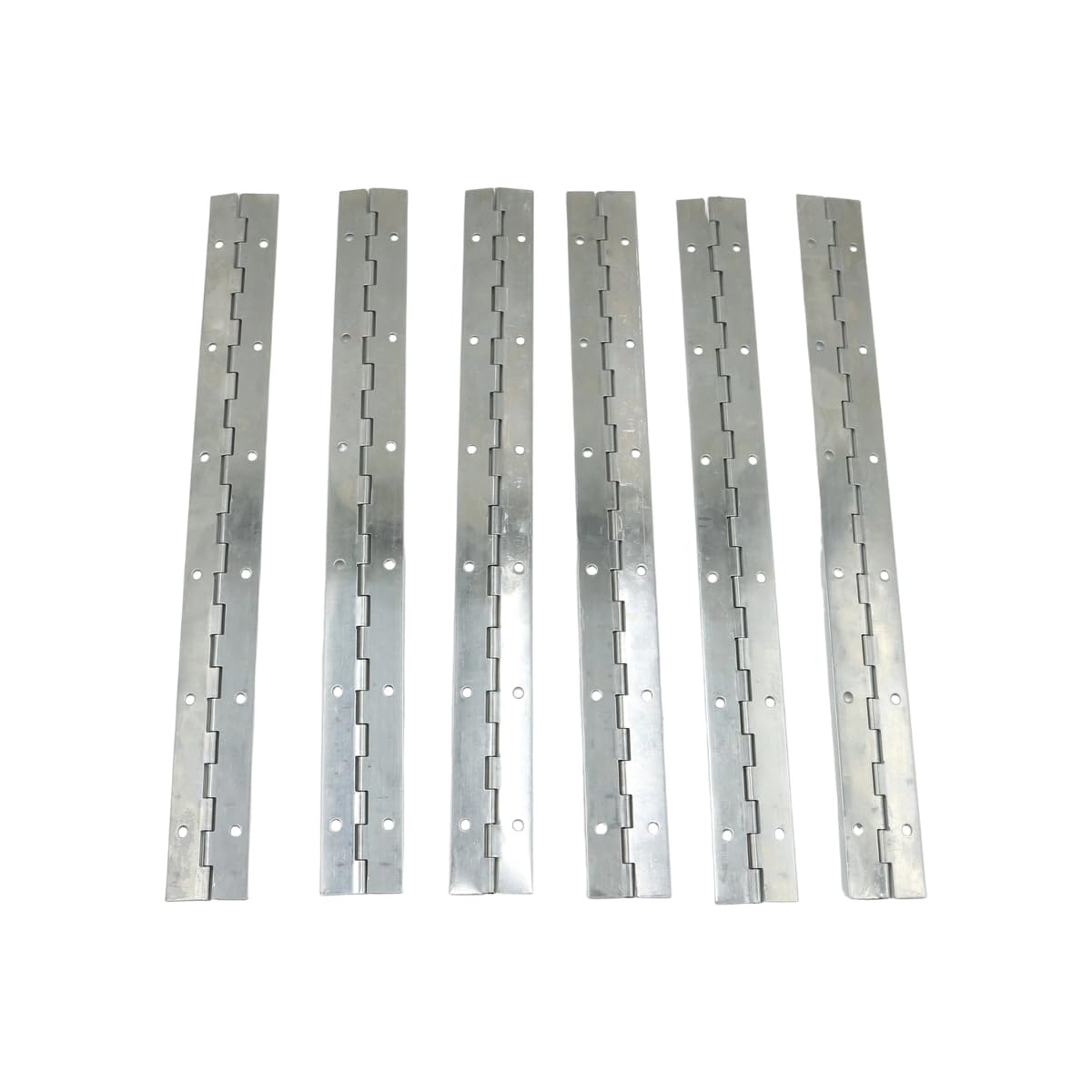 Huba 6 PCS Stainless Steel Hinge,300mm Length Door Hinge for Piano Storage Box Cabinets Boats(300x30x0.6mm)