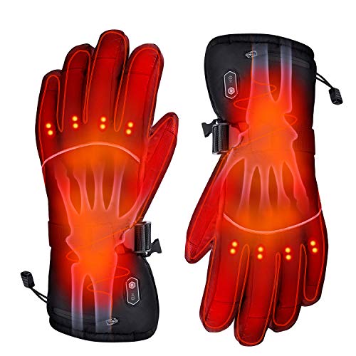 ANGUO Heated Gloves with Rechargeable Battery, Camping Hand Warmers for Men and Womens