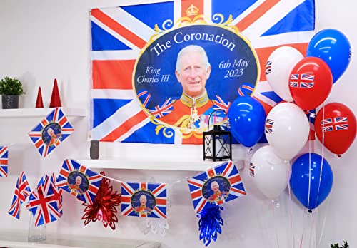Toyland® 5ft x 3ft (150cm x 91cm) King Charles III Union Jack Coronation Souvenir Flag, British Decorations - Image 2