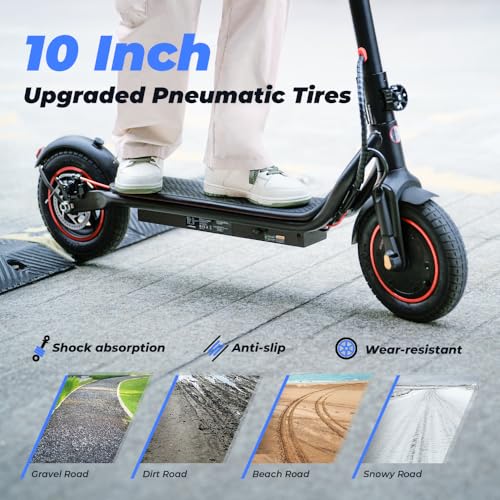 Image of Electric Scooter, 21 /28 Miles Range, 18 /22 /25 MPH Speed Electric Scooter for Adults, 500 /750W Motor, 10 inch /8.5 inch Pneumatic Tires Scooter with Dual Braking, Foldable Escooter for Commuting & Campus Use