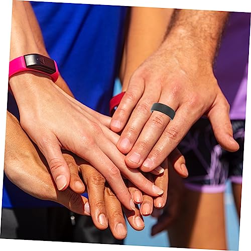 Anillos de silicona deportivos para hombre, 10 piezas miniatura 5