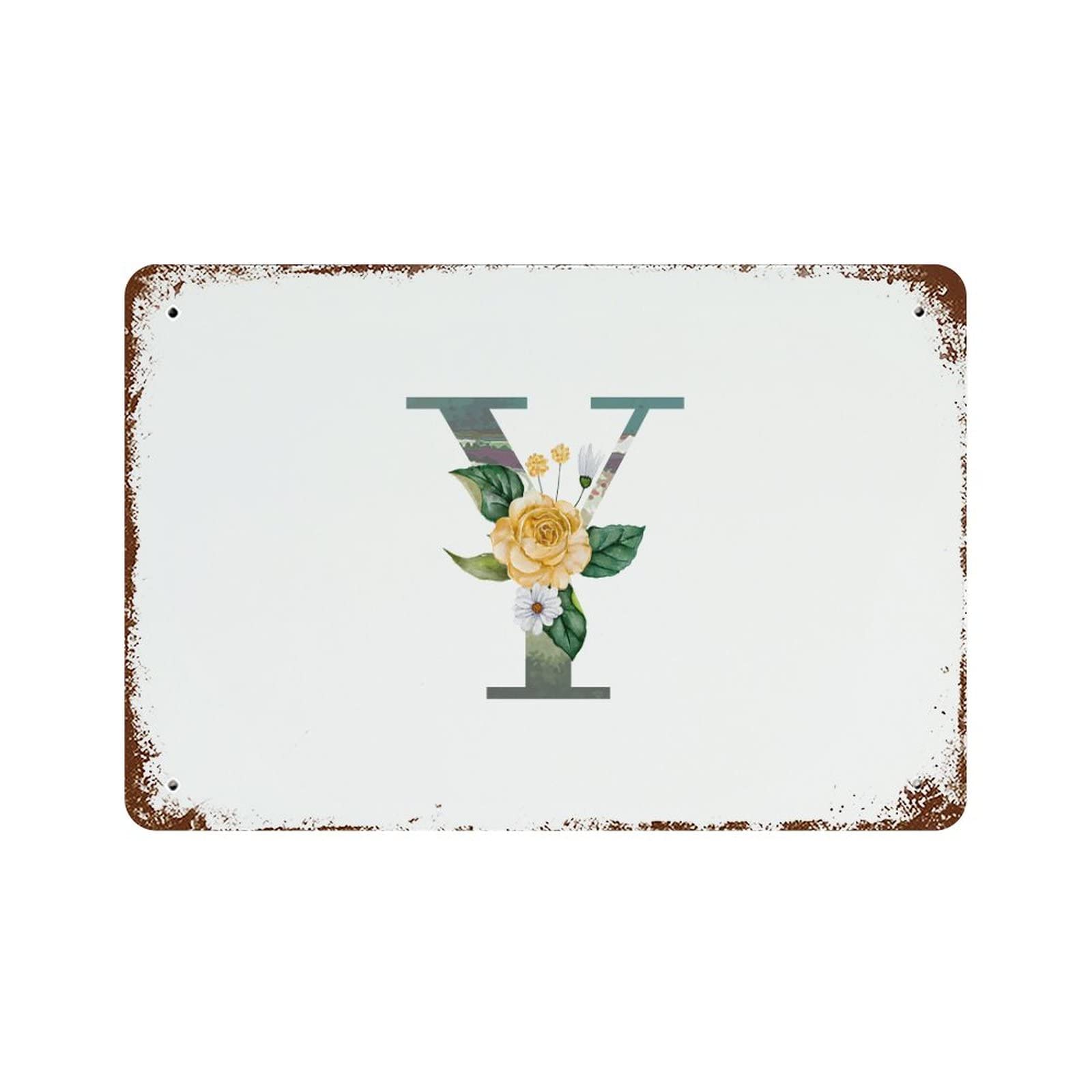 Lettre Y en métal vintage de haute qualité pour maison et jardin