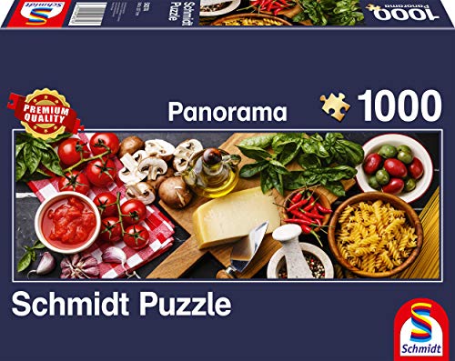 Schmidt Spiele- Puzzle panorámico de Cocina Italiana (1000 Piezas), Color carbón (58374)