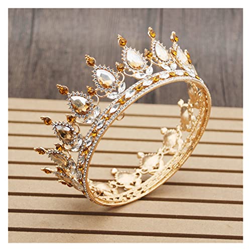 Tiara para niñas con corona de cristal amarillo ideal como regalo de comunión 5