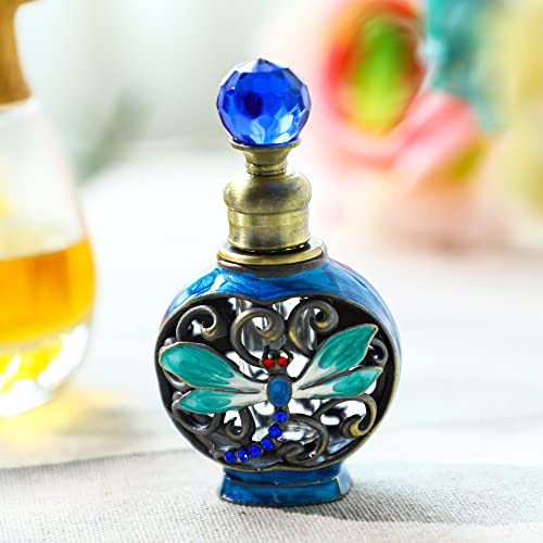 Yu Feng 6Ml Vintage Dragonfly Empty Glass Refillable Perfume Bottle Miniature Antique Bottle Decorative Crystal Perfume Decanter #TOP3