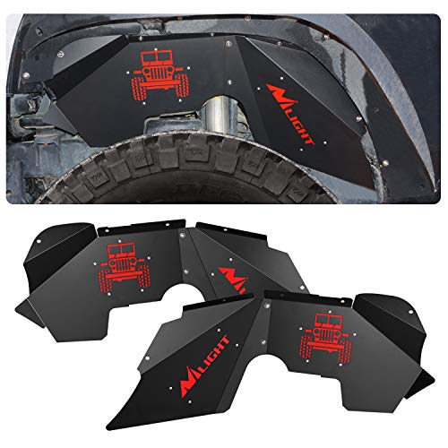 Image of Nilight Front Inner Fender Liners Compatible with 2007-2018 Wrangler JK & JKU Unlimited Bolt-on Style Fender Flares