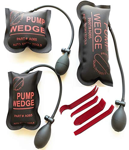 3PCS IMPROVED Air Wedge Bag Pump Leveling Kit & Alignment Tool Inflatable Shim Bag with 4 Wedges/Shims/Pry Tool,3 sizes for all of Home Use and Auto Repair