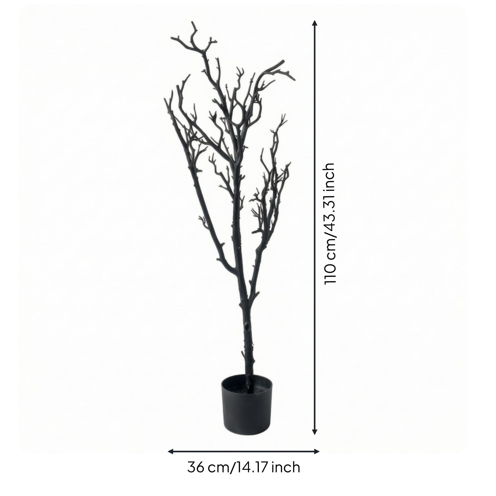 perfeclan Pot Artificial Decorativo sin Hojas de Ramas Diseño Sombrío de Otoño con Ramas Desnudas Base en Maceta para Mayor
