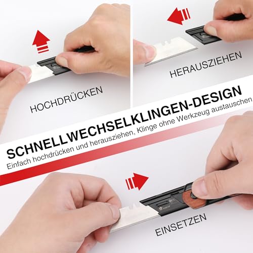 WORKPRO 2-IN-1 Taschenmesser Klappbares Universalmesser, Aluminium – Ansicht 5
