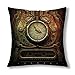HZLM Funda de cojín decorativa de 45 x 45 cm, diseño de reloj antiguo en 3D, estilo steampunk
