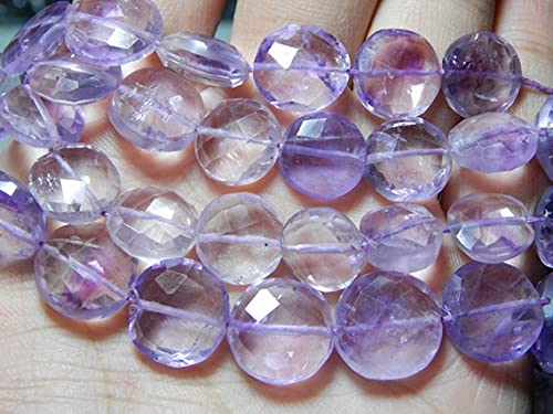 Perles en améthyste rose LKBEADS en forme de pièce facettée pour création de bijoux - 2