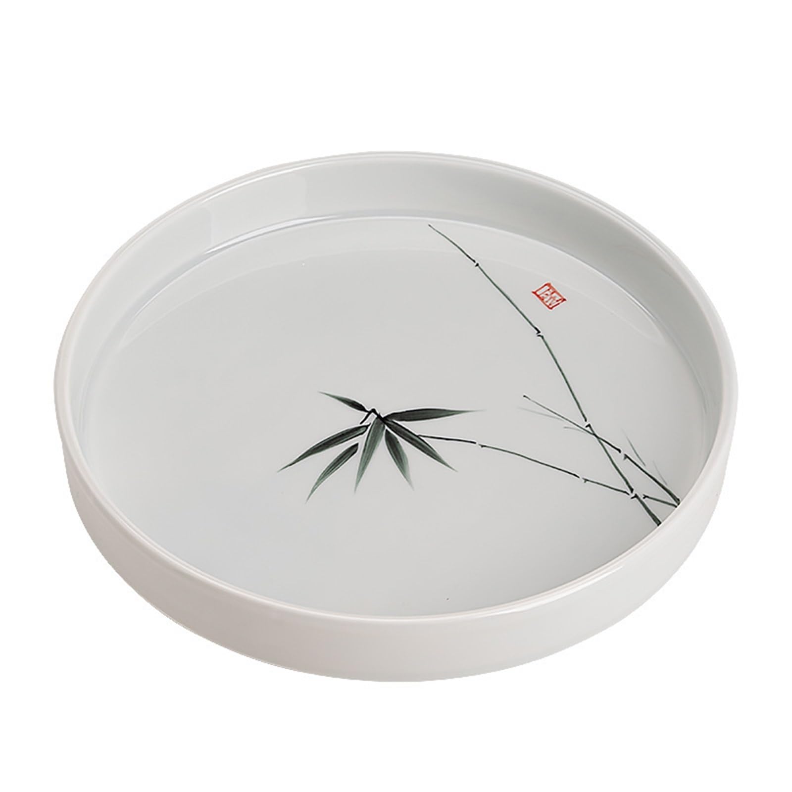 Taca na herbatę ręcznie malowana biała porcelana suchy liść do zaparzania łożyska garnków ceramiczna taca do herbaty dom salon mała okrągła płyta do herbaty stół do herbaty zestaw do herbaty Gongfu