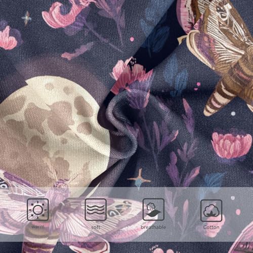 Wusikd Moths Flowers Girls' Underwear Cotton Moons Girls Briefs Soft Toddler Underwear 2T3