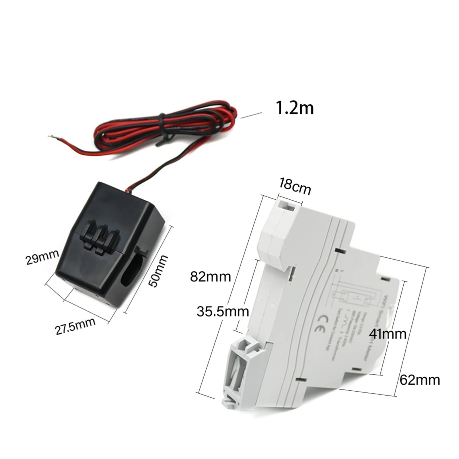 Contatore Energia Elettrica, Tuya Smart WiFi/Zigbee Elettricità KWH Contatore Din Rail Monofase AC 50A 63A CT AC Meter App Monitor in tempo reale Potenza, Facile da Installare(Wifi,3)