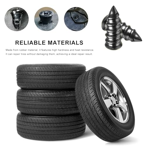 Image of Ohleats 100 PCS Tire Repair Rubber Nail, Self-Service Vacuum Tire Repair Nail Kit, Tire Quick Puncture Repair Tools for Automotive Truck Tractor, Universal Car Accessories (Small)
