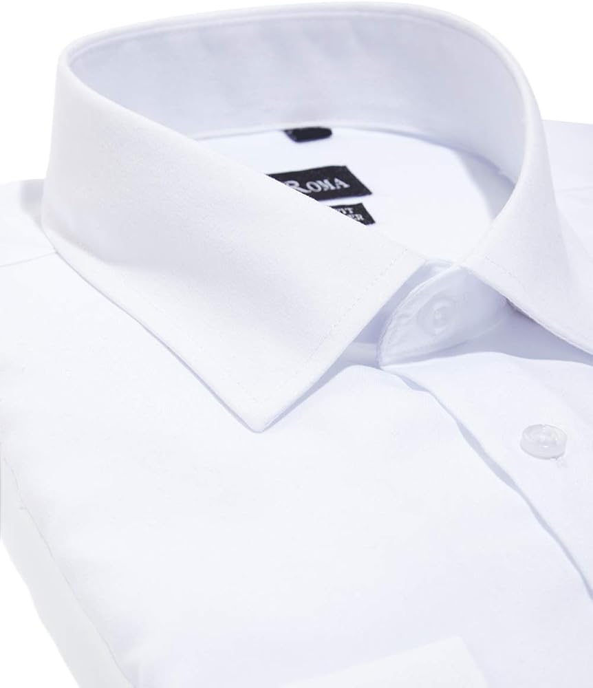 Amazon.com: Dolce Roma Men's Button Down Dress Shirt Stretch Modern Fit  Solid Colors Long Sleeve White : Clothing, Shoes & Jewelry