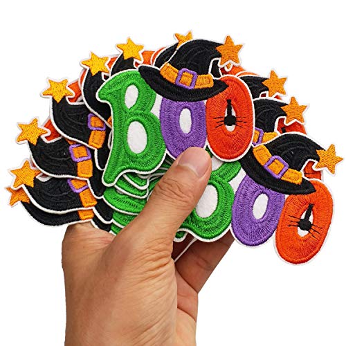 3.2"x2.7" 12pcs Halloween Boo w/ hat Iron On Sew On