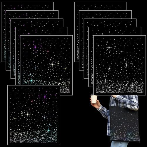 Glenmal 12 Pcs Sheet Iron-on Rhinestone Sheets Crystal Transfers ...