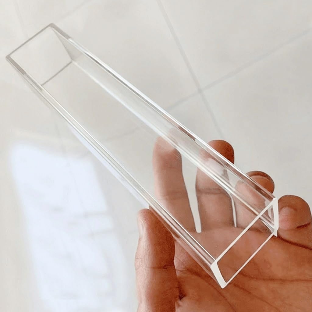 Tubo cuadrado acrílico transparente de 380 mm para proyectos y suministros de jardín