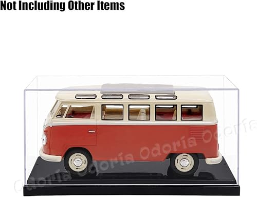 Miniatura 3 de Odoria Caja de acrílico transparente de la caja de presentación 7,8" exhibición larga de la figura del coche 2 pasos a prueba de polvo