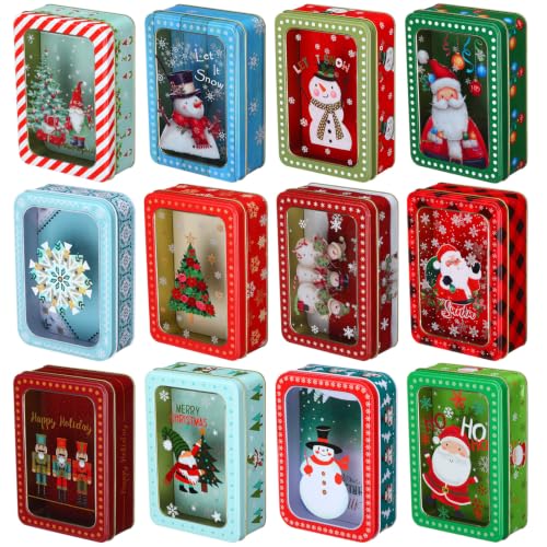 Landhoow 12 Pcs Christmas Cookie Tins with Lids...
