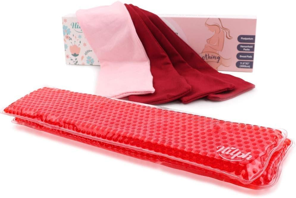 HilphPostpartum Compress Cold/Warm Perineal Cooling Pad Cool Pack for Postpartum, Hemorrhoids, l Care - Relieves Pain and Discomfort After Childbirth, Reusable & Washable
