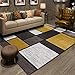 Produktbild FLOORMATJING Teppich Wohnzimmer Groß flächiger Teppiche Moderner Kurzflor Designer Mode Geometrie Senfgelb Grau Weiß Patchwork Teppich Wohnzimmer Weich Teppich 120X160cm