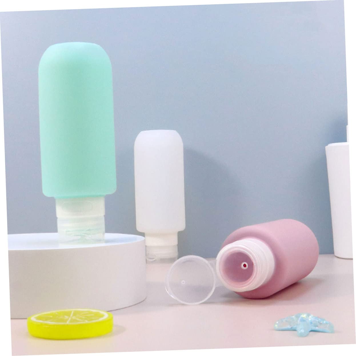 FRCOLOR 10pezzi Bottiglie Da Viaggio Silicone Da Contenitori Portatili Per Lozione e Shampoo Impermeabili e Comprimibili Per Toiletries Viaggio