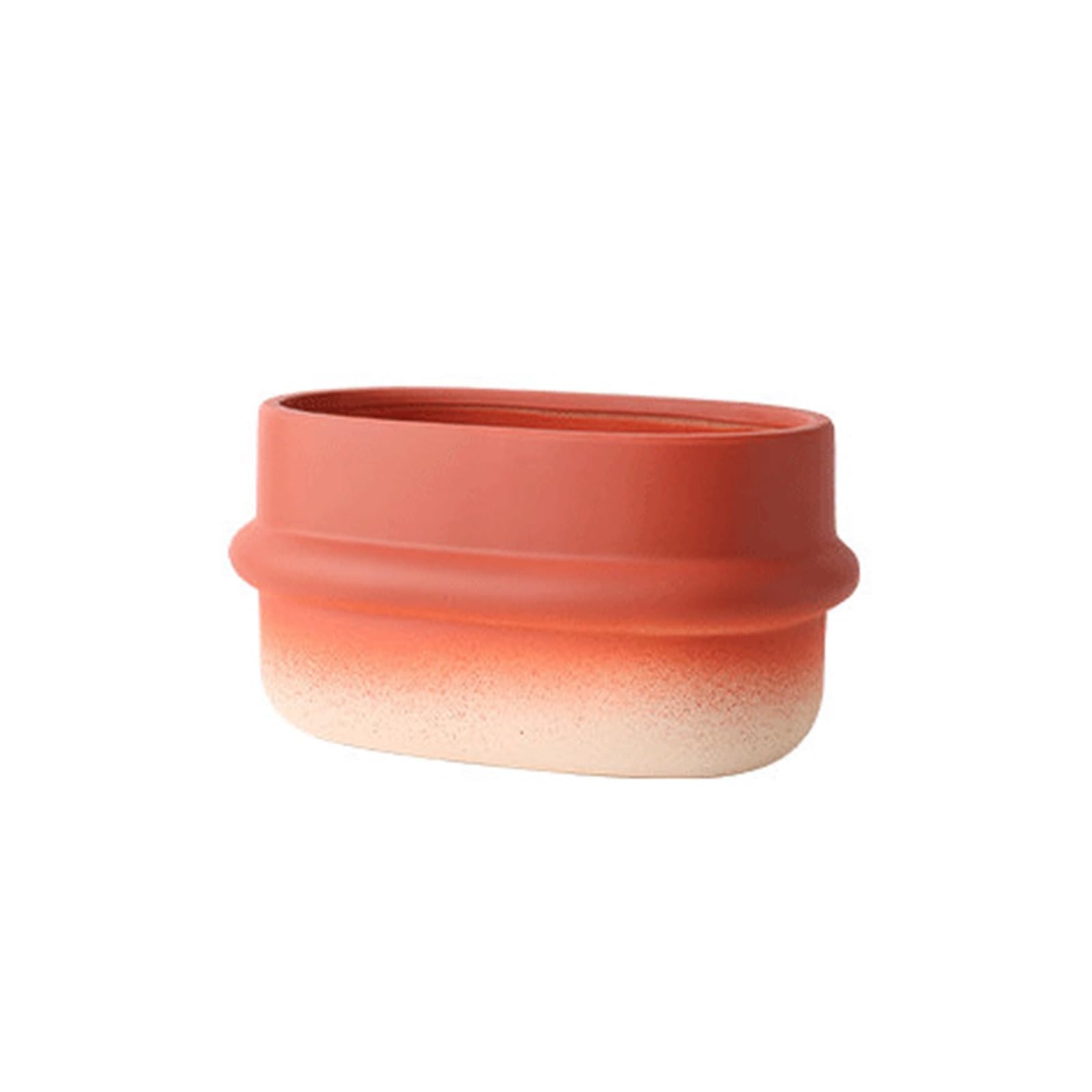 XUJUAN-0227 Flower Plant Pots A Minimalist Ceramic Plant Pot, Ideal For The Office, Featuring A Hat-shaped Design And Drainage Holes(Red,Small)