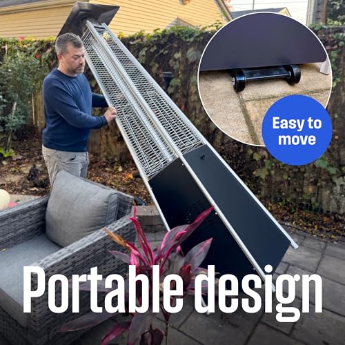 Westinghouse Outdoor Propane Patio Heater with Wheels, CSA Approved, 48,000 BTU, Auto Shut Off & Anti Tilt Switch, Home & Commercial Outdoor Use, Pyramid Patio Heater for Backyard, Restaurant, & More - Image 6