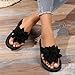 3D Floral Sandals for Women 2026 Dressy Flatform Thongs Flip Flops Summer Beach Vacation Fashion Casual Flip Flops Elegant Flower Trim Slippers (Black, US Footwear Size System, Adult, Women, Numeric, Wide, 7.5)