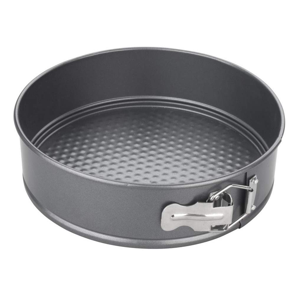 Chef Aid Non-Stick Spring Form Cake Tin, Round Cake pan with Loose Base for Easy Release, Fridge and Freezer Safe. Grey, 20 x 6.8 cm