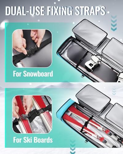 image for YOREPEK Padded Snowboard Bag with Wheels, Extendable Ski Bags for Air 