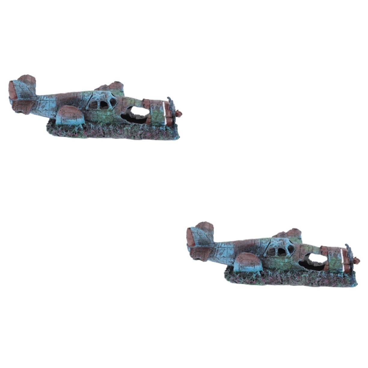 Sosoport 2St Fisch- und Garnelenversteckhaus Buntbarsch Tankverzierung Dinosaurier Pumps Anlage naturdeko Aquarium Dekoration Flugzeug Aquarienversteck Höhle Aquarium- -Ornament Harz