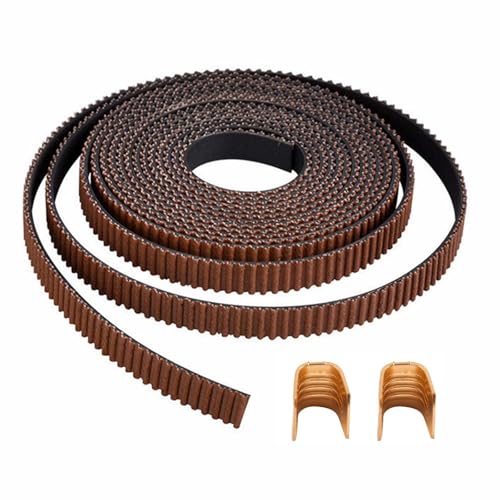 Xiciki Offizieller GT2 Zahnriemen mit 2 Kupfer-Schnalle, Offener Synchronriemen (2mm Teilung, 6 mm Breit) 3D-Drucker-Zubehörteile, 3D-Drucker-Riemen (6mm x 2M)