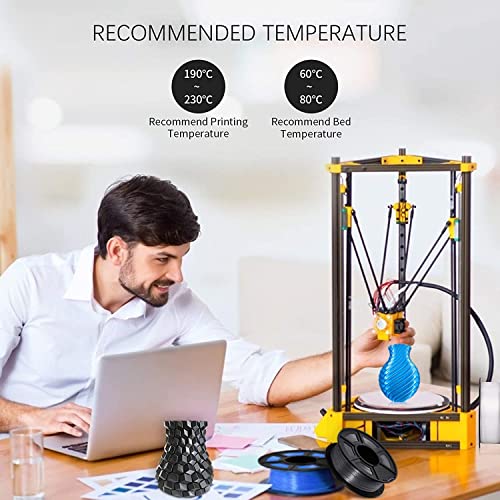 Image of FiLAMONT Shiny Silk PLA 1.75mm Filament - High-Gloss Silk-Like Finish, Low Shrinkage, Universal FDM 3D Printer Compatibility, 1kg (Silk Black)