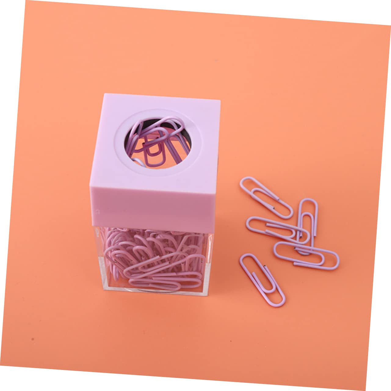TEHAUX 9pièces Conteneur Transparent à Trombone Avec Couvercle Magnétique Organisateur De Bureau Pastel Pour Fournitures Scolaires Et Récompenses